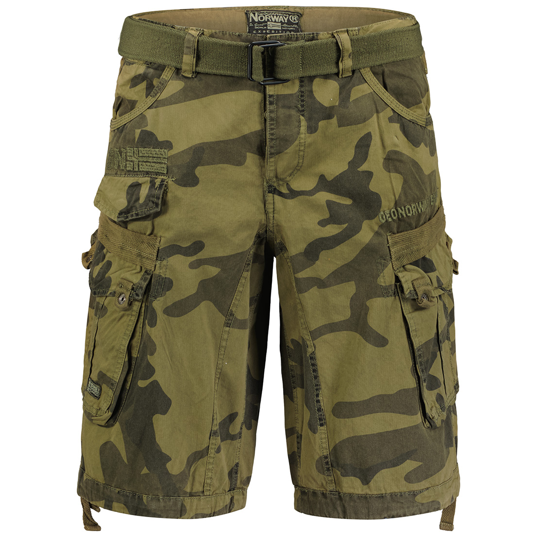 Hose Kurze Kinder-Shorts Aus Fleece, Camouflage Grün - Chino-Style, Halbe Hose Für Jungen, Alter 5-13 Jahre - Bequem Und Robust Jungen Shorts